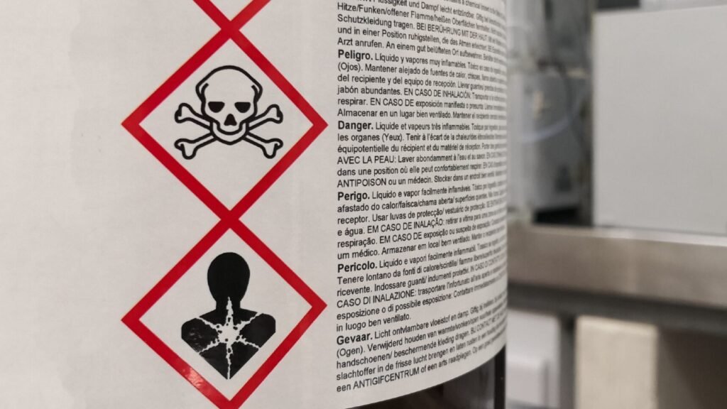 Chemical compliance. Labelling registered chemicals. Poison Centre Notification, PCN, Hazard Symbols, Chemicals, Compliance, REACH, ECHA.